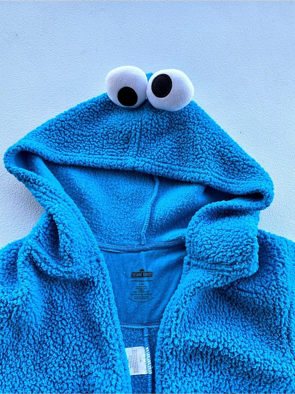 Sesame Street Cookie Monster Hooded Union Suit Blue Adult L/XL